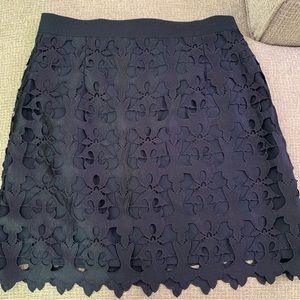 Loft Black Lace Overlay Skirt Size 10